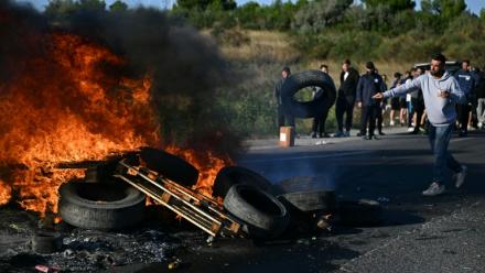 Les pêcheurs bloquent l'accès au dépôt de carburant de Frontignan, dans l'Hérault, le 16 septembre 2026