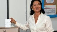 La candidate de droite du parti Fuerza Popular, Keiko Fujimori, lors de son vote à Lima le 12 avril 2026