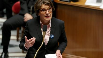 La ministre de l'Agriculture Annie Genevard à l'Assemblée nationale à Paris le 5 mai 2026