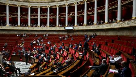 Vue générale de l'hémicycle de l'Assemblée nationale, le 28 janvier 2026 à Paris