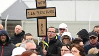 Des habitants de Caudry (Nord) manifestent contre la possible fermeture de l'usine Buitoni, le 13 mars 2023