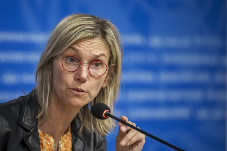 La ministre française de la Transition écologique, Agnès Pannier-Runacher, le 13 août 2025 à Genève
