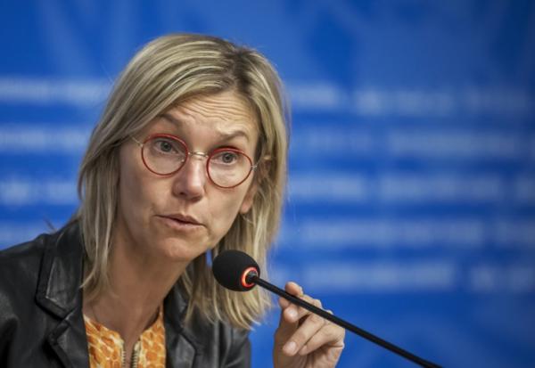 La ministre française de la Transition écologique, Agnès Pannier-Runacher, le 13 août 2025 à Genève