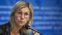 La ministre française de la Transition écologique, Agnès Pannier-Runacher, le 13 août 2025 à Genève