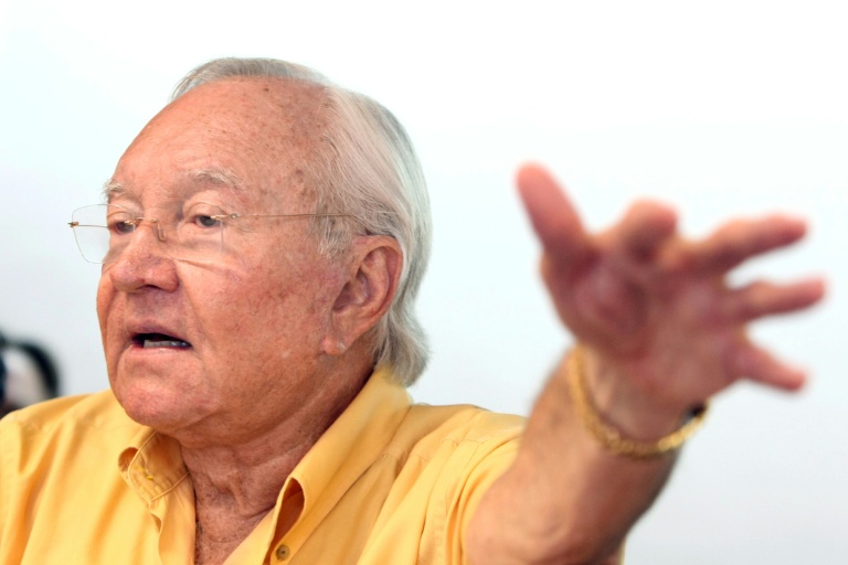 Gaston Flosse en conférence de presse le 21 janvier 2009 à Papeete, en Polynésie française