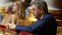 Jean-Luc Mélenchon, candidat de La France Insoumise (LFI) à la présidentielle, lors d'une séance de questions au gouvernement à l'Assemblée nationale, le 23 juin 2026 à Paris