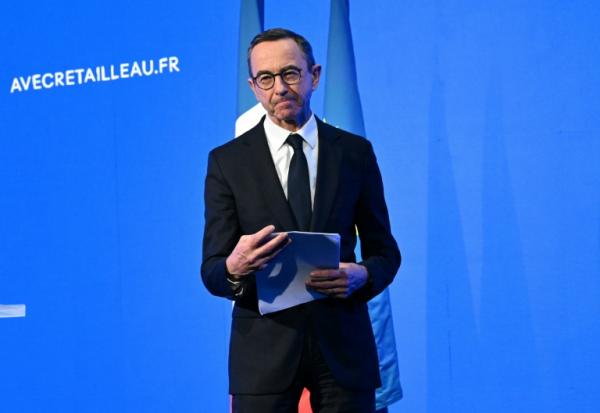 L'ancien ministre de l'Intérieur, Bruno Retailleau, après avoir annoncé sa candidature à l'élection présidentielle, le 12 février 2026 à Paris