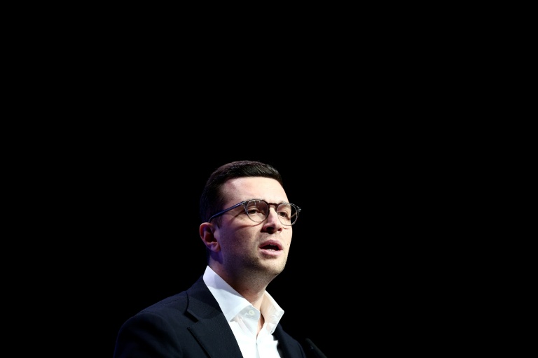 Le président du Rassemblement national (RN), Jordan Bardella, le 18 mars 2026 à Châlons-en-Champagne