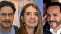 De gauche à droite, les candidats à la présidence en Colombie Ivan Cepeda, Paloma Valencia et Abelardo de la Espriella