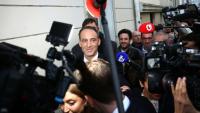 Raphaël Glucksmann, candidat du Parti socialiste (PS) et de la gauche centre-gauche Place Publique (PP), Paris, le 11 octobre 2026 