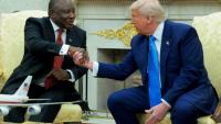 Les président sud-africain Cyril Ramaphosa et américain Donald Trump lors de leur entretien à la Maison Blanche à Washington le 21 mai 2025