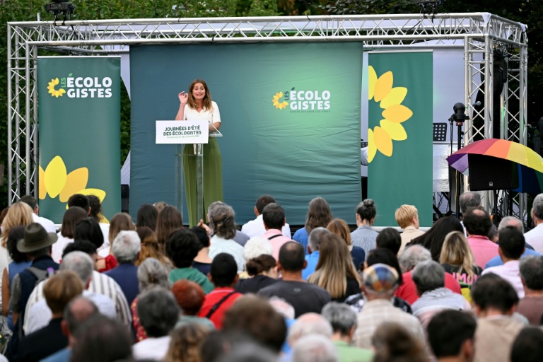 La secrétaire nationale des Ecologistes Marine Tondelier lors des universités d'été du parti à Strasbourg le 21 août 2025