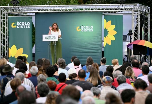 La secrétaire nationale des Ecologistes Marine Tondelier lors des universités d'été du parti à Strasbourg le 21 août 2025