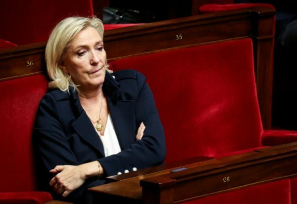 Marine Le Pen à l'Assemblée nationale le 15 octobre 2025, à Paris