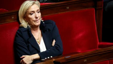 Marine Le Pen à l'Assemblée nationale le 15 octobre 2025, à Paris
