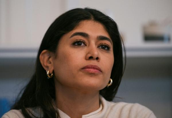 L'eurodéputée LFI Rima Hassan, le 3 avril 2026 à Paris