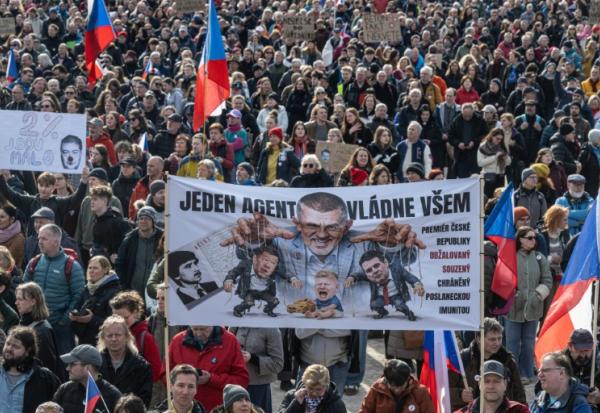 Thousands of Czechs rallied against the media financing switch in March