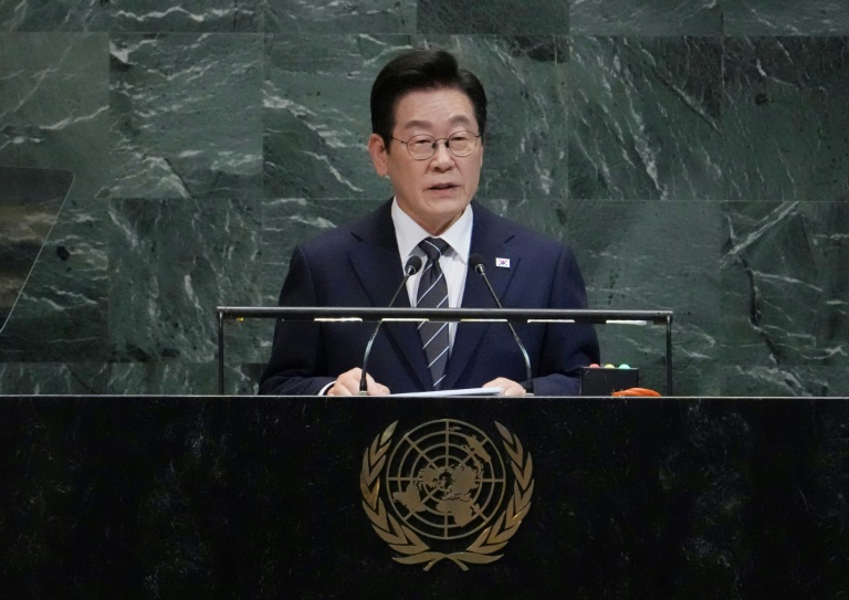 Le président sud-coréen Lee Jae-myung lors de l'Assemblée générale des Nations unies à New York, le 23 septembre 2025