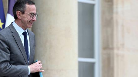Le ministre de l'Intérieur Bruno Retailleau à la sortie de l'Elysée, le 15 mai 2025 à Paris