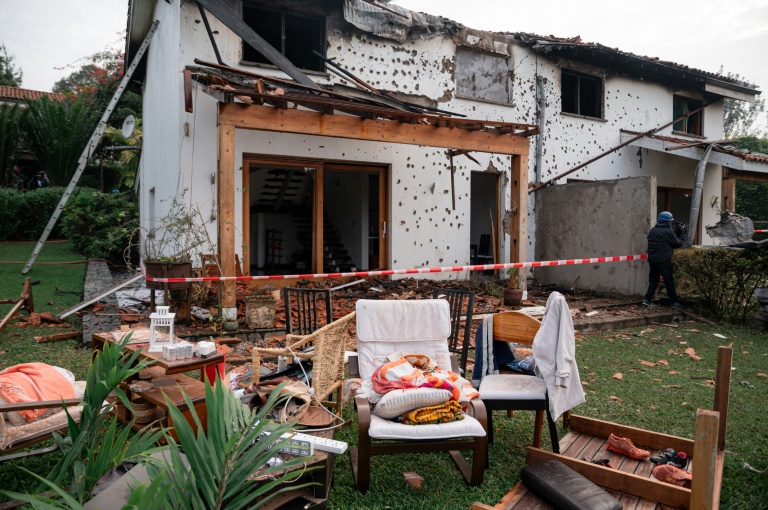Vue d'une maison endommagée par des frappes aériennes à Goma, dans l'est de la République démocratique du Congo (RDC), mercredi 11 mars 2026