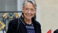 Elisabeth Borne quitte l'Elysée après une réunion sur la réforme des retraites, le 27 mars 2023