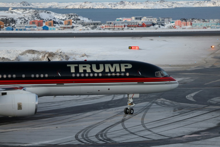 L'appareil du fils de Donald Trump à Nuuk, au Groenland, en janvier 2025