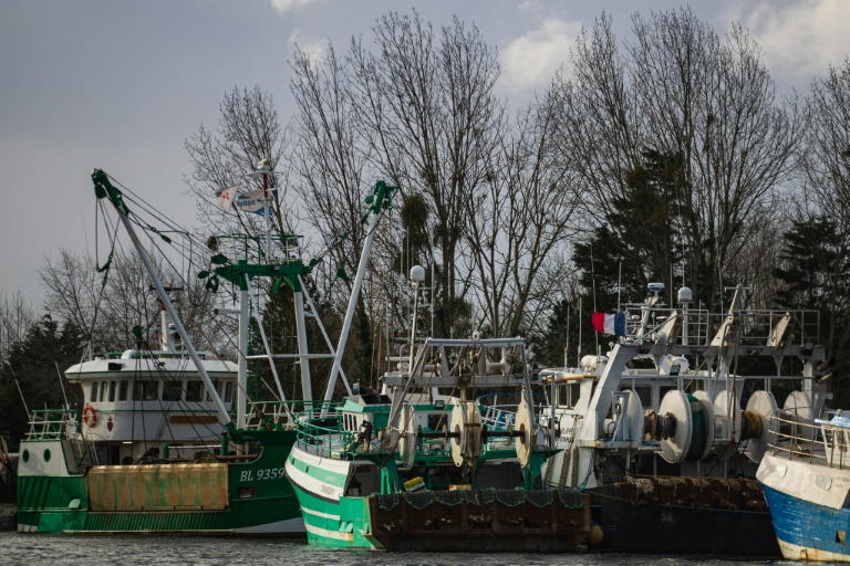 Des bateaux de pêche au port de Ouistreham dans le Calvados le 10 décembre 2021