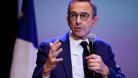 Bruno Retailleau, président des Républicains (LR) et candidat àla présidentielle de 2027, le 31 août 2026 à Boulogne-Billancourt, près de Paris