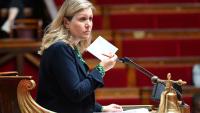 La présidente de l'Assemblée nationale à l'Assemblée le 6 juin 2023, à Paris.