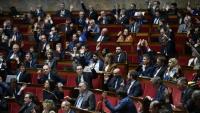 A l'Assemblée nationale à Paris le 8 février 2023 au troisième jour d'examen de la réforme des retraites