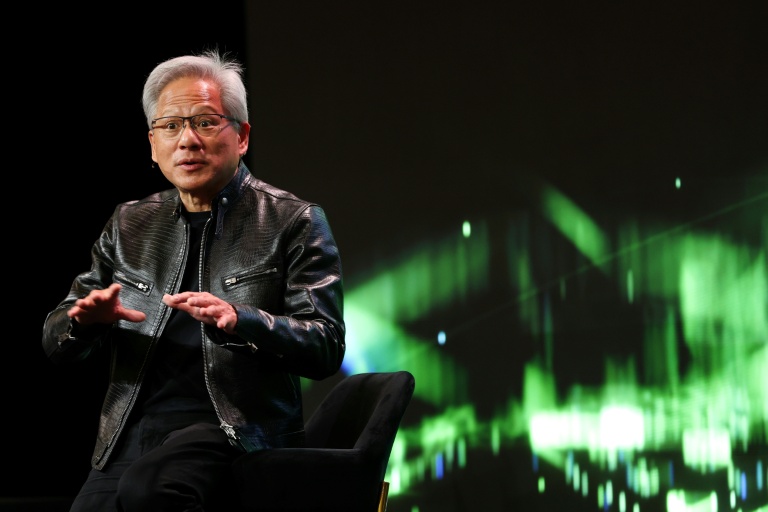 Le Pdg de Nvidia Jensen Huang s'exprime le 6 janvier 2026 à Las Vegas à l'occasion du salon de l'informatique grand public CES
