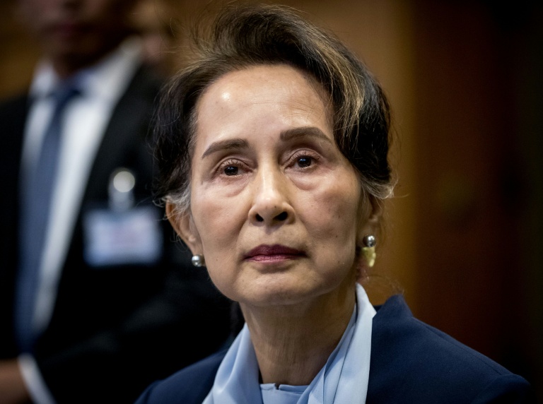 Aung San Suu Kyi devant la Cour internationale de Justice, le 11 décembre 2019 à La Haye aux Pays-Bas