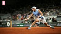 L'Italien Matteo Arnaldi en quart de finale de Roland-Garros contre son compatriote Matteo Berrettini le 3 juin 2026 à Paris