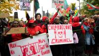 Manifestation organisée par la diaspora d'outre-mer, place Denfert-Rochereau à Paris, le 10 novembre 2024