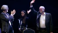 Jeremy Corbyn, ancien chef du Parti travailliste et cofondateur de "Votre Parti", lors d'un discours à Liverpool, dans le nord-ouest de l'Angleterre, le 29 novembre 2025