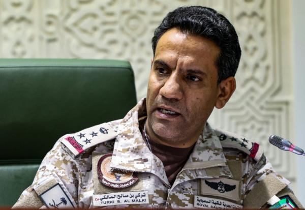 Le porte-parole de la coalition militaire dirigée par l'Arabie saoudite au Yémen, Turki al-Maliki, à Riyad, le 22 mars 2021
