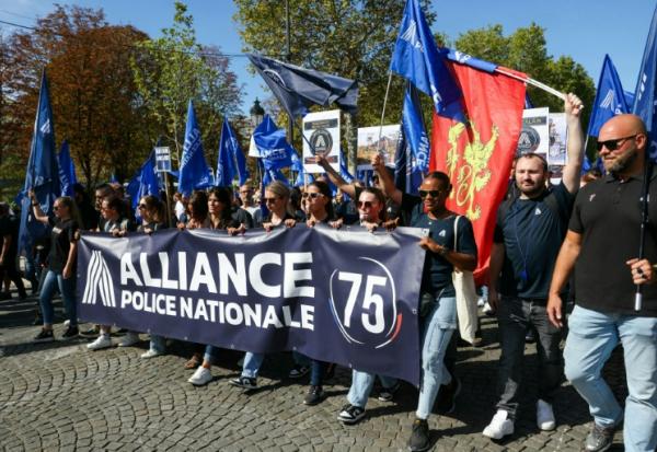 Des policiers manifestent à l'appel du syndicat Alliance, le 15 septembre 2026