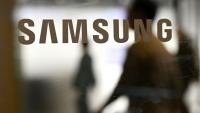 Le logo de Samsung Electronics sur une porte du bâtiment de l'entreprise situé à Seocho, à Séoul, le 20 mai 2026