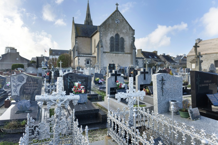 Le cimetière et l'église de l'île de Monène de Molène, dans le Finistère, le 3 février 2026 
