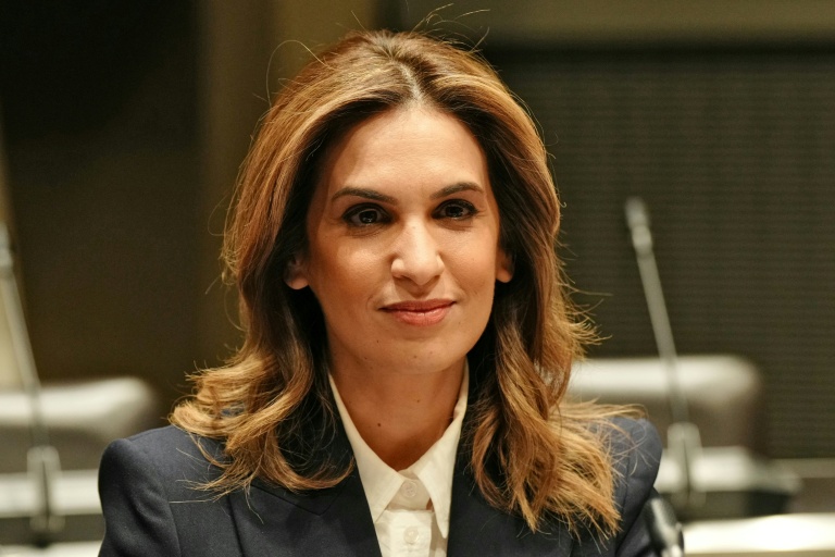 La journaliste Sonia Mabrouk à l'Assemblée nationale à Paris le 29 février 2024