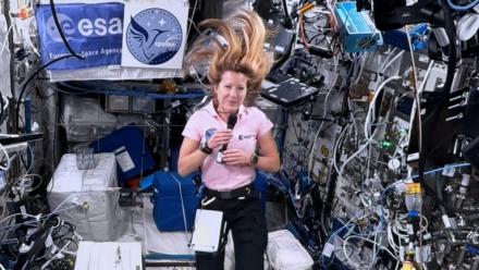 L'astronaute française Sophie Adenot durant un entretien à l'AFP depuis l'ISS le 26 février 2026