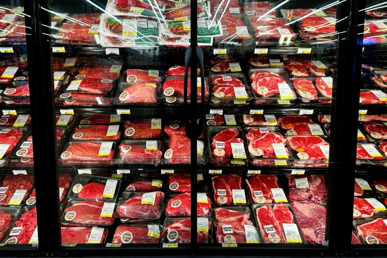 De la viande de boeuf vendue dans un supermarché à Annapolis, dans le Maryland, le 4 avril 2025