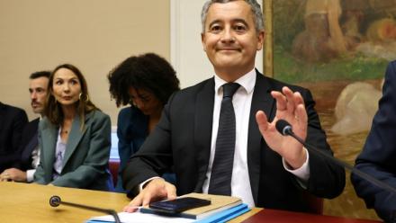 Le ministre de la Justice, Gérald Darmanin, lors d'une audition devant la commission des lois du Sénat à Paris, le 9 juin 2026, concernant l'affaire Lyhanna