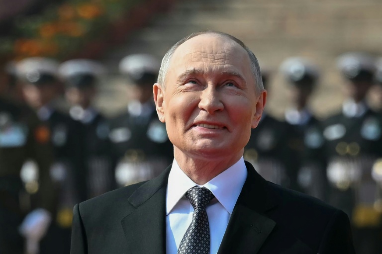Le président russe Vladimir Poutine le 5 décembre 2025, à New Delhi, en Inde