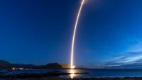 Photo diffusée le 6 septembre 2026 par la société allemande Isar Aerospace, montrant le lancement d'une fusée en orbite depuis Andøya, en Norvège, le 5 septembre 2026