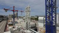Le chantier de construction de la gare "Nanterre-La Folie" sur la future ligne 15 du Grand Paris Express, le 2 septembre 2026 à Nanterre