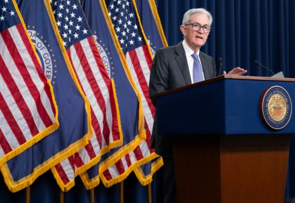 Le président de la Réserve fédérale américaine (Fed) Jerome Powell, lors d'une conférence de presse à Washington, le 10 décembre 2025