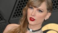 La chanteuse américaine Taylor Swift à la cérémonie des Grammy Awards à Los Angeles,  le 4 février 2024 en Californie