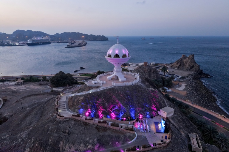 Vue aérienne de la corniche de Mascate, capitale du sultanat d'Oman, le 4 février 2026