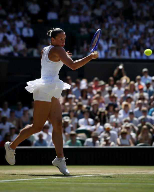 L'Ukrainienne Marta Kostyuk en quarts de finale de Wimbledon contre l'Italienne Jasmine Paolini le 8 juillet 2026 à Londres